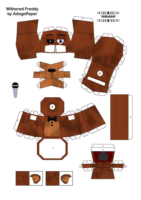 The zip includes 6 pages. . Fnaf papercraft